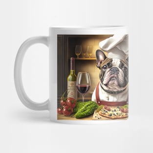 French Bulldog Pizza Chef Greeting Card Mug